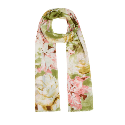 Light Green Melancholy Print Modal Cotton Scarf