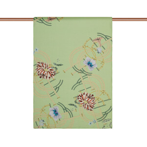 ipekevi - Light Green Mystic Garden Print Tencel Scarf (1)