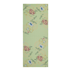 Light Green Mystic Garden Print Tencel Scarf - Thumbnail