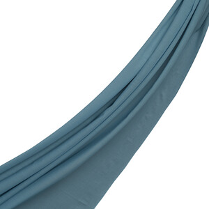 Light İndigo Plain Cotton Scarf - Thumbnail