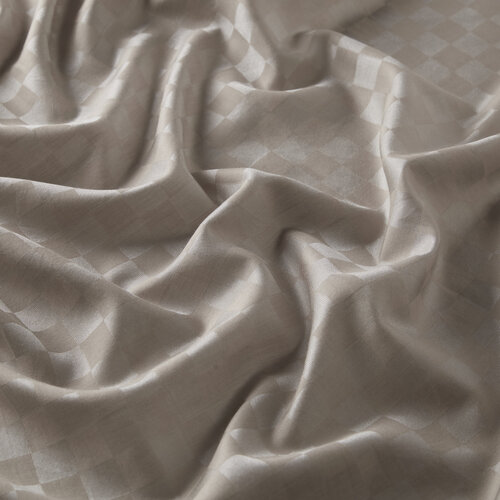 Light Mink Checkered Cotton Silk Scarf 