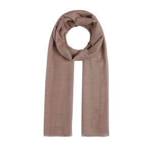 Light Mink Plain Cotton Silk Scarf - Thumbnail