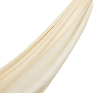 Light Mustard Plain Cotton Silk Scarf - Thumbnail
