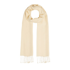 Light Mustard Plain Cotton Silk Scarf - Thumbnail