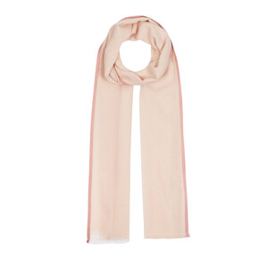 Light Nude Bordered Modal Silk Scarf - Thumbnail