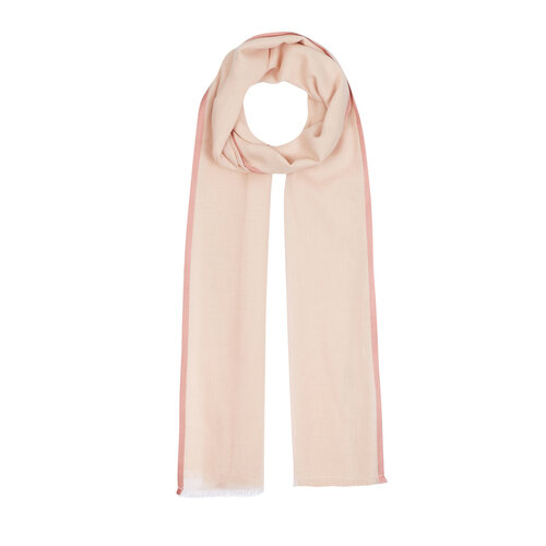 Light Nude Bordered Modal Silk Scarf