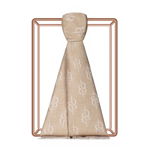 Light Nude IE Monogram Wool Silk Scarf
