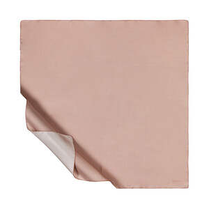 Light Nude Plain Silk Twill Scarf - Thumbnail