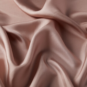 Light Nude Plain Silk Twill Scarf - Thumbnail