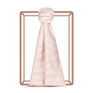 ipekevi - Light Pink Mono Striped Silk Scarf