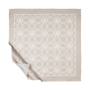 Light Stone Seljuk Monogram Silk Twill Scarf - Thumbnail