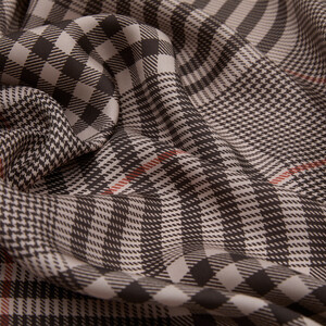 ipekevi - Light Stone Shepherd Plaid Silk Twill Scarf (1)