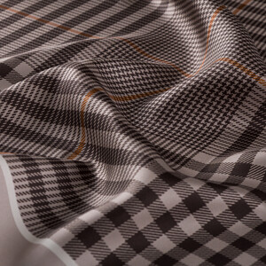 ipekevi - Light Stone Shepherd Plaid Silk Twill Scarf (1)