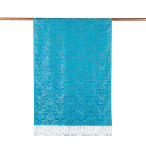 ipekevi - Light Turquoise Cintemani Jacquard Silk Scarf (1)