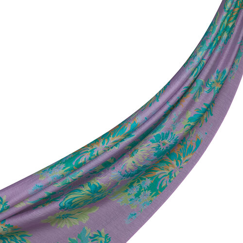 Lila Chrysanthemum Print Tencel Scarf