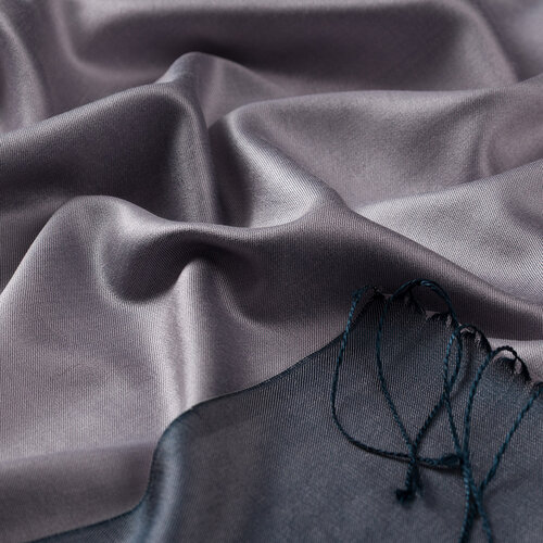 Lila Gümüş Çift Taraflı İpek Şal