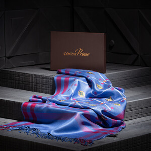 Lilac Carpet Design Cross Stich Prime Silk Scarf - Thumbnail
