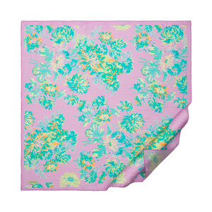 Lilac Chrysanthemum Print Tencel Scarf - Thumbnail