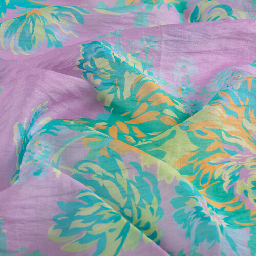 Lilac Chrysanthemum Print Tencel Scarf
