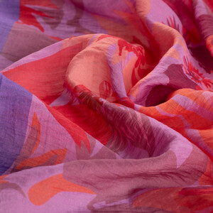 Lilac Fuchsia Nihavent Print Tencel Scarf - Thumbnail