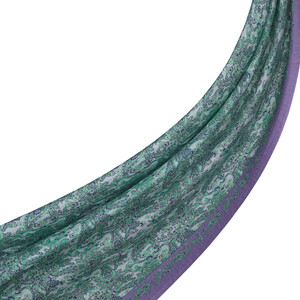 Lilac Green Mezopotamya Model 06 Print Tencel Scarf - Thumbnail