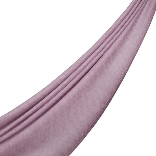 Lilac Ikat Print Wool Silk Scarf