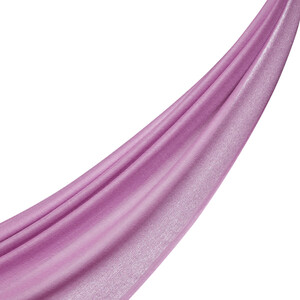 Lilac Lurex Border Wool Silk Scarf - Thumbnail