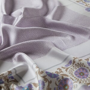 Lilac Mirror Twill Silk Scarf - Thumbnail