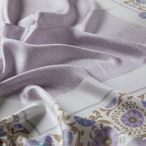 ipekevi - Lilac Mirror Twill Silk Scarf (1)