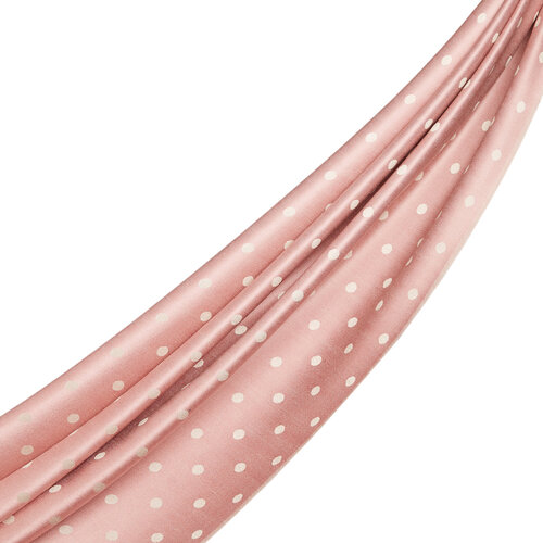 Lilac Polka Dot Silk Scarf