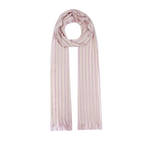 Lilac Striped Silk Scarf Shawl - Thumbnail