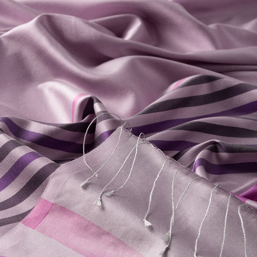 Lilac Thin Meridian Striped Silk Scarf