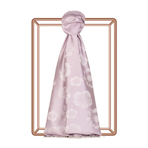 Lilac Violet Jacquard Silk Scarf - Thumbnail