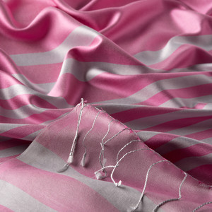 Lily Pink Meridian Striped Silk Scarf - Thumbnail