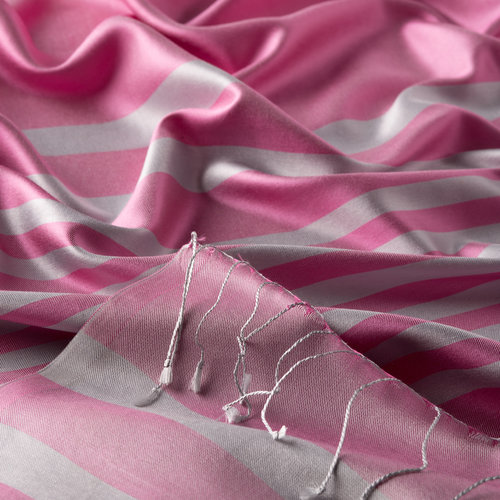 Lily Pink Meridian Striped Silk Scarf