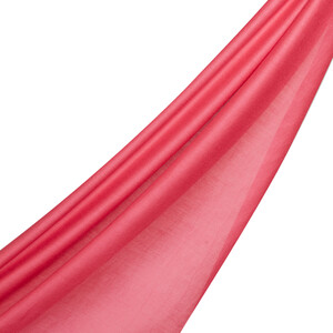 Lily Pink Plain Cotton Silk Scarf - Thumbnail