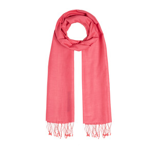 Lily Pink Plain Cotton Silk Scarf - Thumbnail