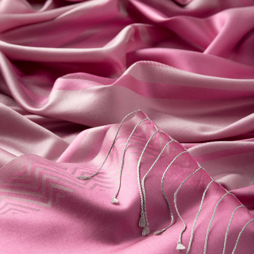 Lily Pink Retro Zigzag Silk Scarf