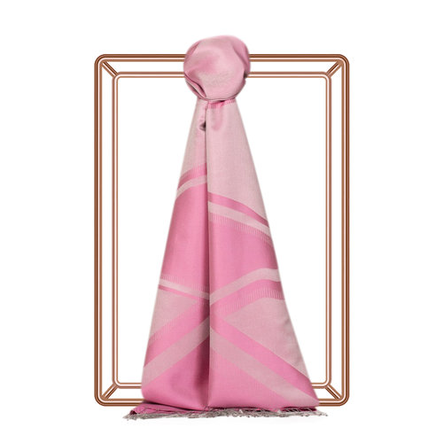 Lily Pink Retro Zigzag Silk Scarf