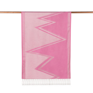 Lily Pink Retro Zigzag Silk Scarf - Thumbnail