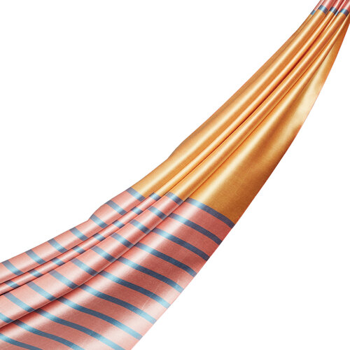 شال حرير مخطط لون أصفر ليموني