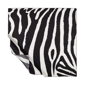 Macro Zebra Print Silk Twill Scarf - Thumbnail
