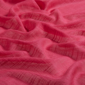 Magenta Plain Cotton Silk Scarf - Thumbnail