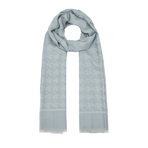 ipekevi - Magnetic Blue Houndstooth Cotton Silk Scarf (1)