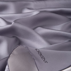 ipekevi - Magnetic Blue Plain Silk Twill Scarf (1)
