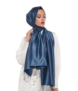 Magnetic Blue Reversible Silk Scarf - Thumbnail