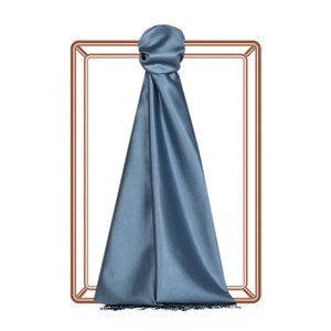 Magnetic Blue Reversible Silk Scarf - Thumbnail