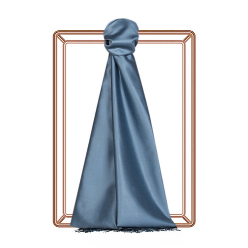 Magnetic Blue Reversible Silk Scarf