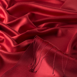Marine Red Reversible Silk Scarf - Thumbnail