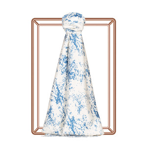 ipekevi - شال حرير بتصميم رخامي لون أزرق